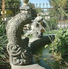 Vintage Fish Spitter Solid Cement Concrete Stone Outdoor Garden Pond Fountain