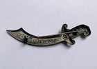 Vintage Sword Scimitar Sterling Silver Brooch Pin