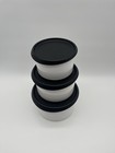 Tupperware One Touch Short Canisters Set A B C White Black New