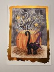 Halloween Black Cat Witch Hat Pumpkin Beware Greeting Card Lynn Norton Parker