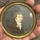 Antique Miniature 18th Century    Gentleman Signed