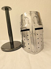 Handmade Medieval Crusader Helmet   Great Helm Knight Armor   Larp Cosplay Prop
