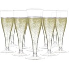 100 Pack Plastic Champagne Flutes Elegant Toasting Glasses Parties Events New