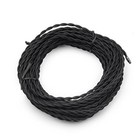 50ft Black Twisted Cloth Covered Wire Vintage Antique Lamp Cord Electrical 300 V