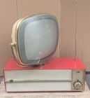 1950s Philco Predicta Red Television Set   For Parts   untested  pick-up Only