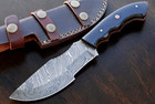 Custom Made Hand Forged Damascus Steel Tracker Hunting Knife Leather Sheath 896
