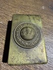 Antique Wwi World War I Brass Prussian Gott Mit Uns Matchbox Cover C