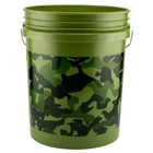 Green 5 Gal Camo Pail Camouflage 5 Gallon Bucket For Mixing Paint And Gardening