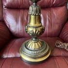 Solid Brass Table Lamp Vintage Urn Accent Light Drop Ring Handles Neoclassical
