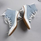 Vtg Y2k Steve Madden Keeki Sneaker Kitten Heels Powder Blue Womens 8 As-is