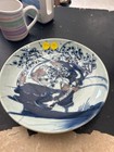 Antique Chinese Porcelain Blue   White  Birth   Flower Plate  19th Century  Nr 