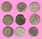 Riga Livonia Ca 1653 Schilling Latvia Lot Of 9 Coins 3970