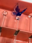 4 Marquis By Waterford 8  Glass Butterfly Swizzle Sticks  one Has Broken Wings 