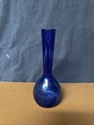 Vintage Cobalt Blue Glass Bud Vase 6 1 2     Tall Excellent Condition Must Read