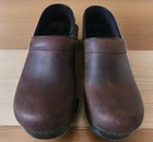 Dansko Professional Oiled Brown Leather Clogs Slip On Shoes Us 8 5-9 Eu 39