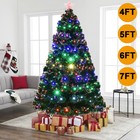 4 5 6 7  Pre-lit Fiber Optic Artificial Christmas Tree Colorful Led Lights Decor