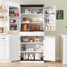 72  New White Kitchen Pantry Storage Cabinet With Doors And Shelves  Wood