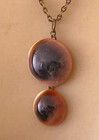 Vintage Victorian Revival Necklace Antique Evil Eye Operculum Shells Pendant