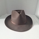 Nwt Olive Green 100  Wool Felt Wide Brim Fedora Hat Large Structured Crown