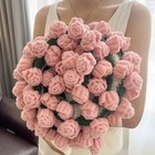 Flower Bouquet Blanket Crochet Rose Blanket Knitted Throw Blankets Pink