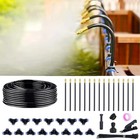 Adjustable 360   Drip Irrigation System 49ft Garden Sprinkler Kit 15 Nozzles