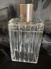Antique Art Deco French Sterling Lid Cut Glass Vanity scent Bottle