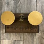 Vintage Postal Scale Wood Brass English Base Only