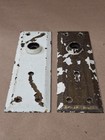 Pair Of Vintage Brass Door Knob Plates   Escutcheons