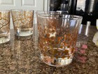 4 Vintage Double Old Fashioned Glasses Rocks Glass Metallic Gold Unbranded