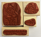 Stampin Up Wood Rubber Stamp Set Of 4 1998 Frogs   Flies