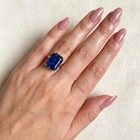 10 Ct Stone Certified Natural Blue Sapphire Ring 925 Sterling Silver Ring Size 9