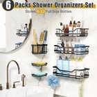 6-pack Shower Caddy Organizer Shelves Rack  Stainless Steel Adhesive Bathroom   