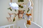 Woodland Baby Mobile  Forest Mobile  Bear Fox Mobile Girl  Nursery Crib Mobile
