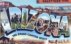 Greetings From Arizona The Grand Canyon State Vintage Linen Post Card