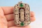 Old Collection Chinese Tibet Silverthe Eight Immortals Statue Amulet Necklace