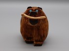 Roderick Quam Cedar Wood Zuni Walking Bear W fish Fetish
