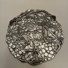 Arthur Court Aluminum 1995 Round Trivet Grapes Leaves Cast Aluminum 7 5   