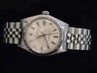 Vintage Rolex Datejust Men Stainless Steel 18k White Gold Watch Silver Dial 1601