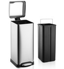 8 Gallon 30l Trash Can Stainless Steel Kitchen Waste Bin High-capacity Hands