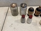 Vintage Mid Century - Lot Of 10  Silver Plated Clear Glass Salt   Pepper Shakers
