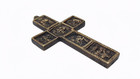 Antique Byzantine Orthodox Solid Bronze Crucifix Ornate Religious Cross