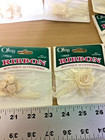 12 Silk Type Flowers With Flower Sewing Fabric Appliques Ivory