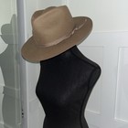 Fur Felt Fedora - Walnut  100  Wool Sz 23     57 Cm