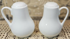 Classic White Ceramic Salt   Pepper Shaker Set W  Handles  no Stoppers 