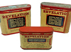 Vtg 1920s Revelation Tobacco Tins Lot 3 Trial Size Series 109 119 Tax Stamp Rare
