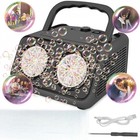 Automatic Bubble Machine Upgrade Bubble Blower With 2 Fans Black