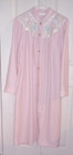Vintage Cachet Pink Velour Robe Embroidered Yoke 2xl Xl