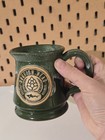Dogfish Head Deneen Pottery Mug Beer Coffee Mug Green White Foam Glaze 2022