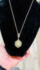 Vintage Sterling Silver Opal Pendant Necklace  18    Italy 925 Chain