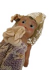 Vintage 1940 s Strung Arms Celluloid Doll Japan Toy Lace Dress Hat Flowers 5   